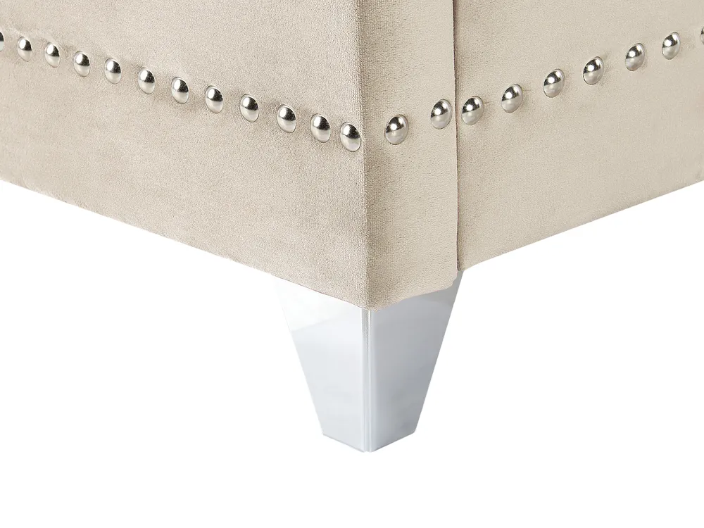 Bett mit Lattenrost Samtstoff AYETTE 160 x 200 cm Beige_832231