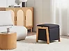 Pouf mit Stauraum EDLAND Stoff 45 cm Schwarz