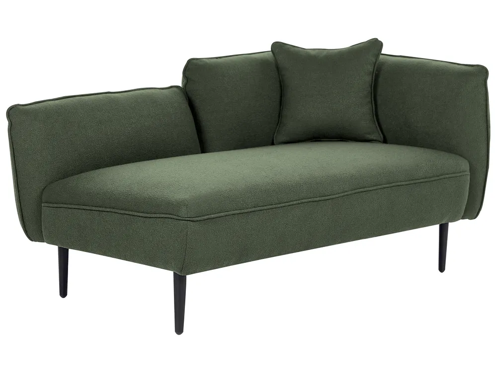 Rechtsseitige Chaiselongue CHEVANNES Bouclé Dunkelgrün_858668