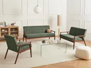 Sofa Set 6-Sitzer ESRUM Stoff Dunkelbraun / Grün_1014964
