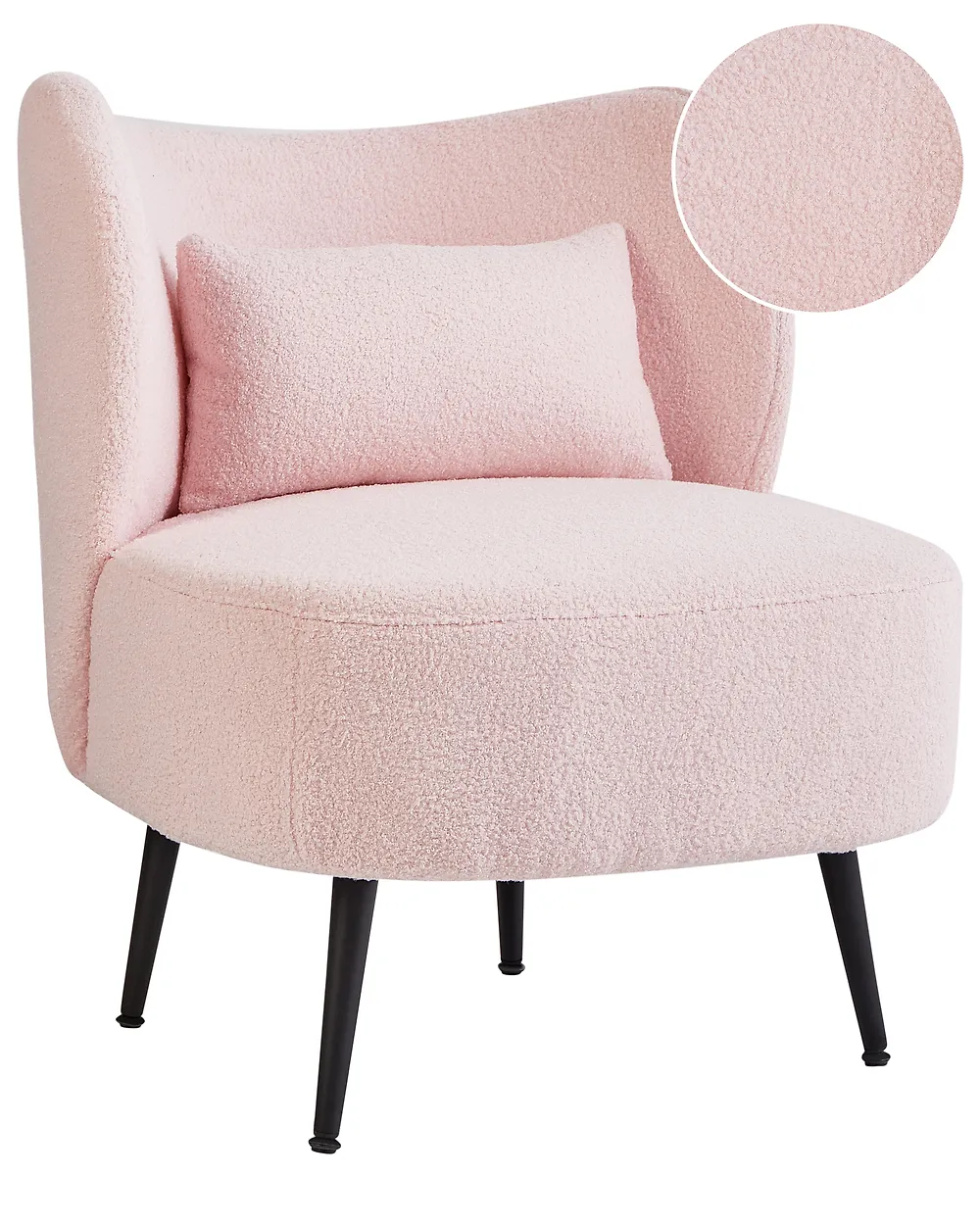 Sessel OTSBY Bouclé Pastellrosa