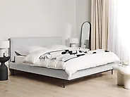 Bett mit Lattenrost Stoff CORIO 180 x 200 cm Hellgrau_1183832