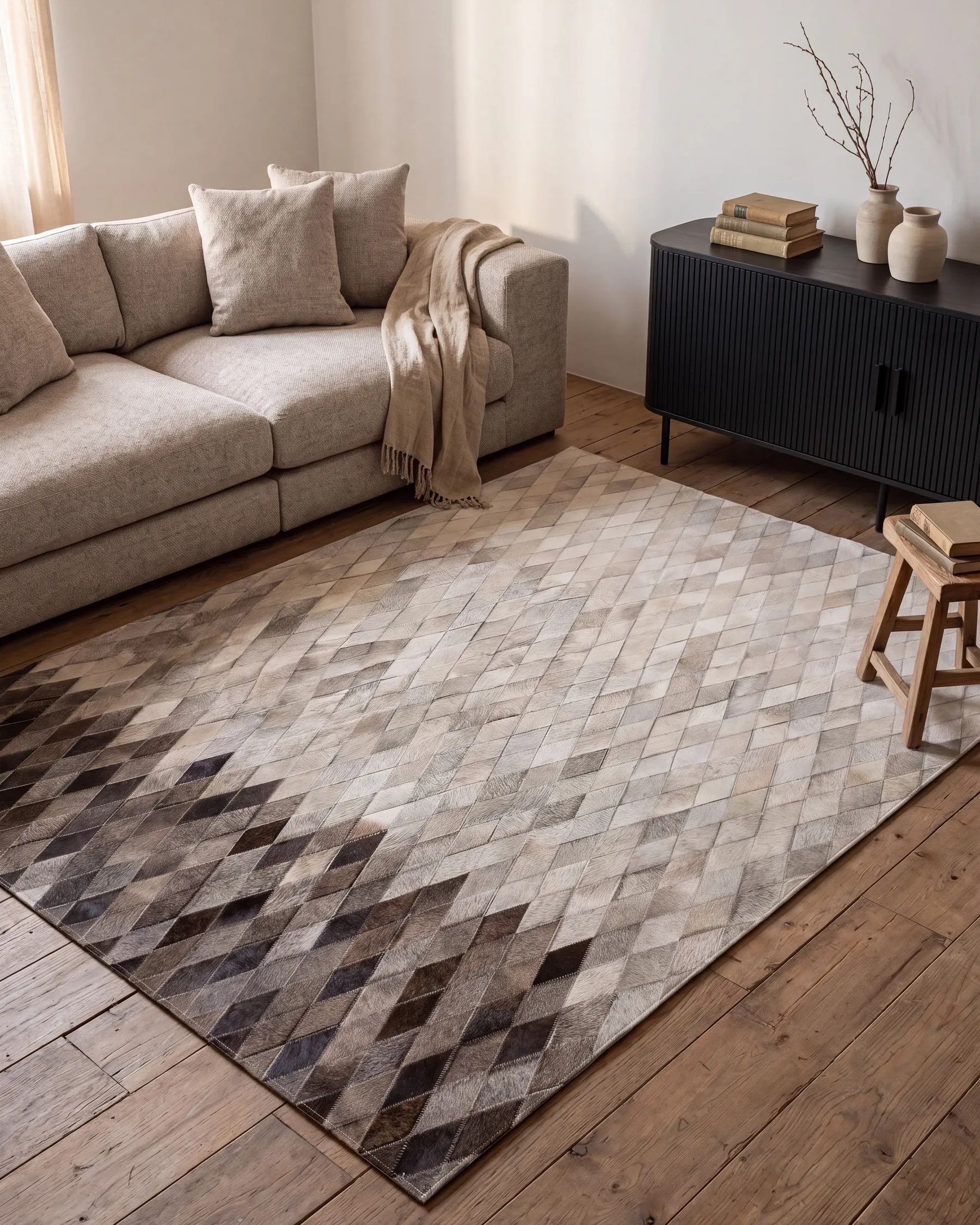 Rug MALDAN Beige 140 x 200 cm Leather_742825