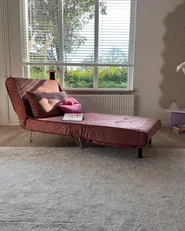 Schlafsofa 2-Sitzer VESTFOLD Samtstoff Rosa_978373
