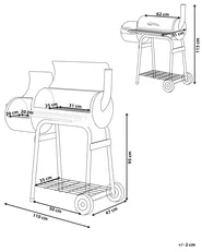Charcoal BBQ Grill SATAH with Smoker Metal Black_822698