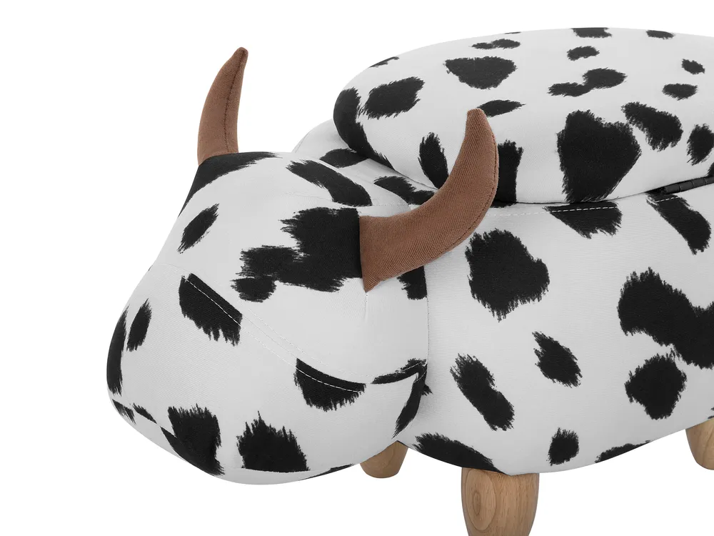 Storage Animal Stool COW Cow Fabric White_752240