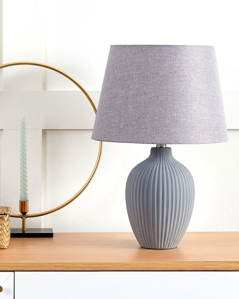 Table Lamp FERGUS Ceramic Grey_755972