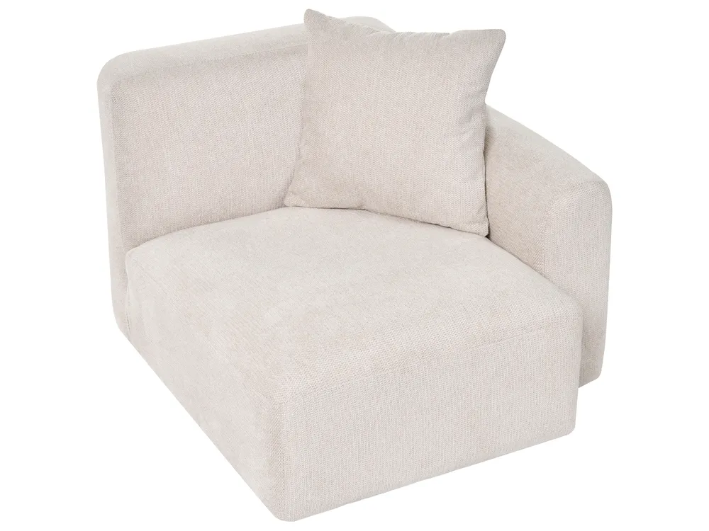 Modular Corner Sofa 3 Seater HEDE with Ottoman Fabric Light Beige Right Hand_1092174