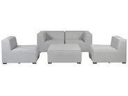Garden Sofa with Ottoman 4 Seater AREZZO Modular Light Grey_867493