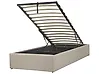 Bett mit Stauraum ohne Kopfteil DINAN Stoff Taupe 90 x 200 cm