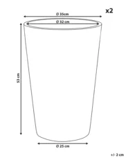 Set of 2 Plant Pots MEUM 35 cm Black_1123778