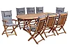 Gartenmöbel Set 8-Sitzer MAUI II inkl. Kissen Akazienholz Grau