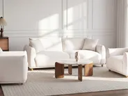 Living Room Set 5 Seater JUBEK Fabric Off-White_1081619