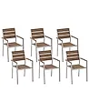 Gartenstuhl 6er Set VERNIO Braun