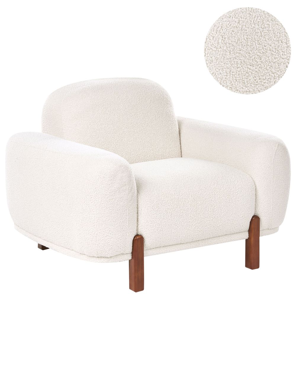 Fauteuil ODNES Bouclé Wit