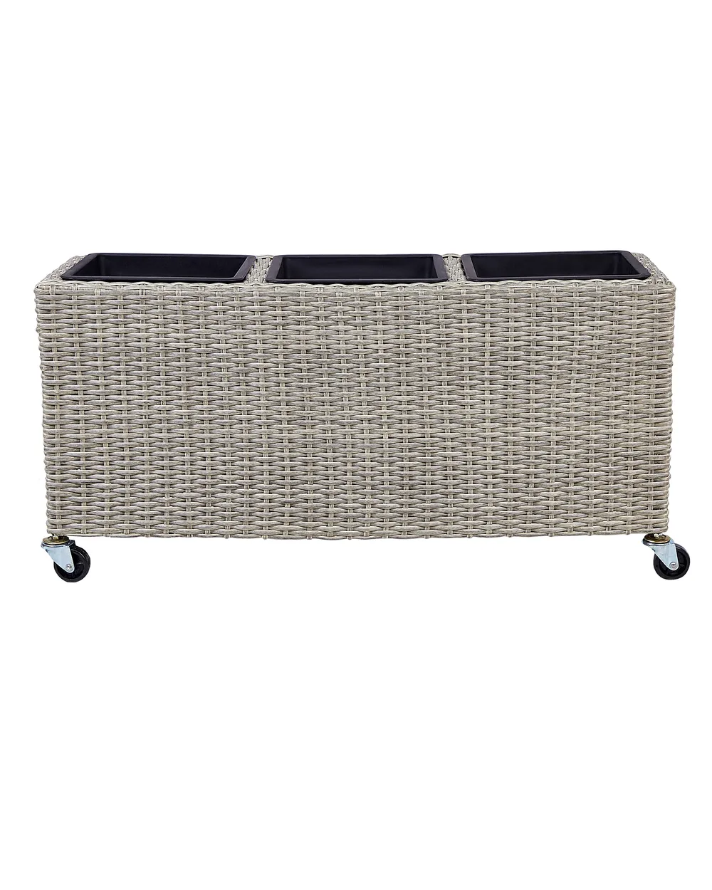 Blumenkübel BELLIS 82 cm Polyrattan Hellbraun