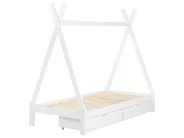 Dječji krevet s ladicama Teepee Borovo drvo DEVAY 90 x 200 cm Bijeli_963566