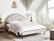 Bett mit Lattenrost Stoff MARGUT 160 x 200 cm Hellgrau_1184574