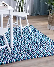 Teppich AMDO Marineblau 160 x 230 cm Wolle_1182752