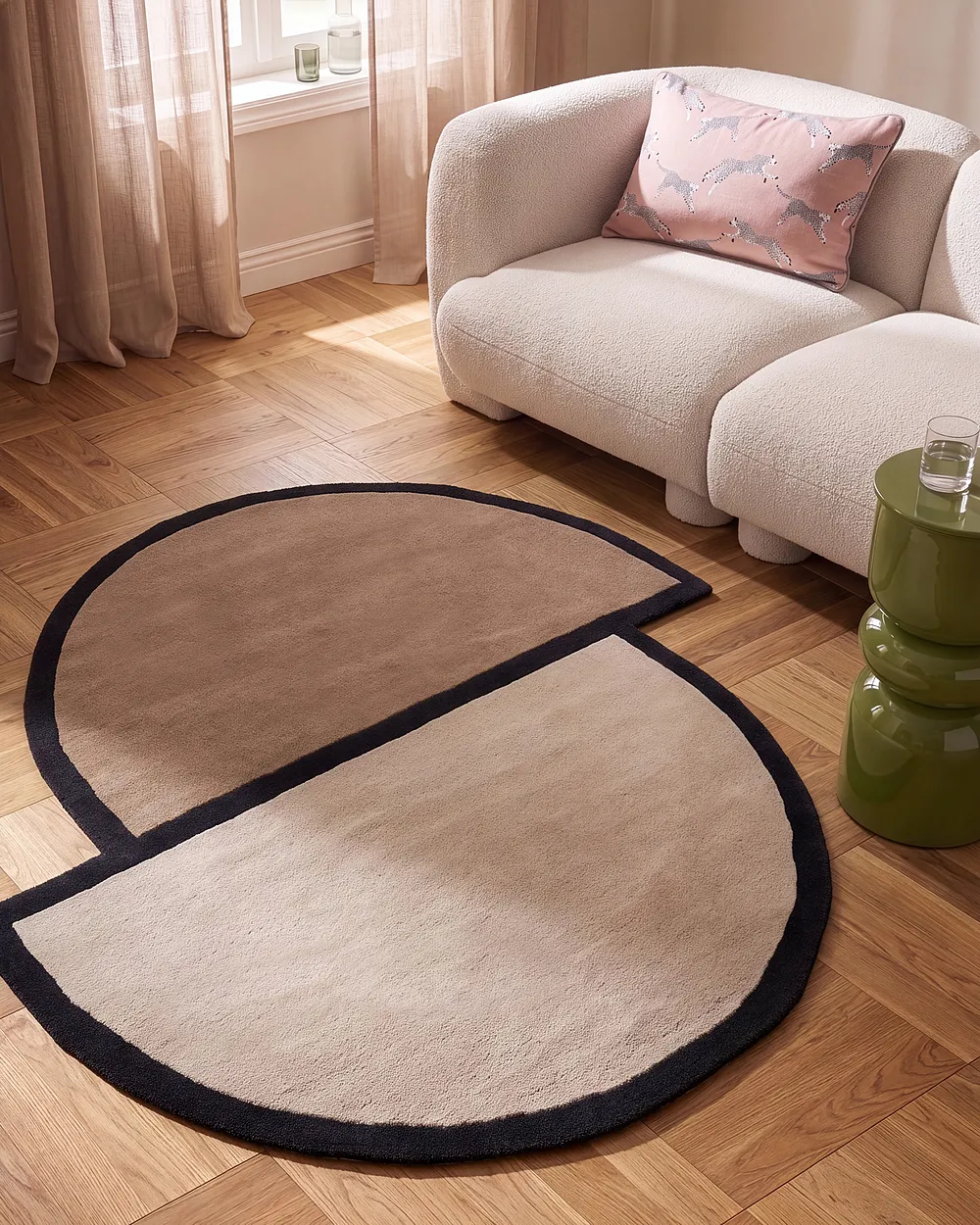 Rug SAKARO Taupe ø 160 cm Wool