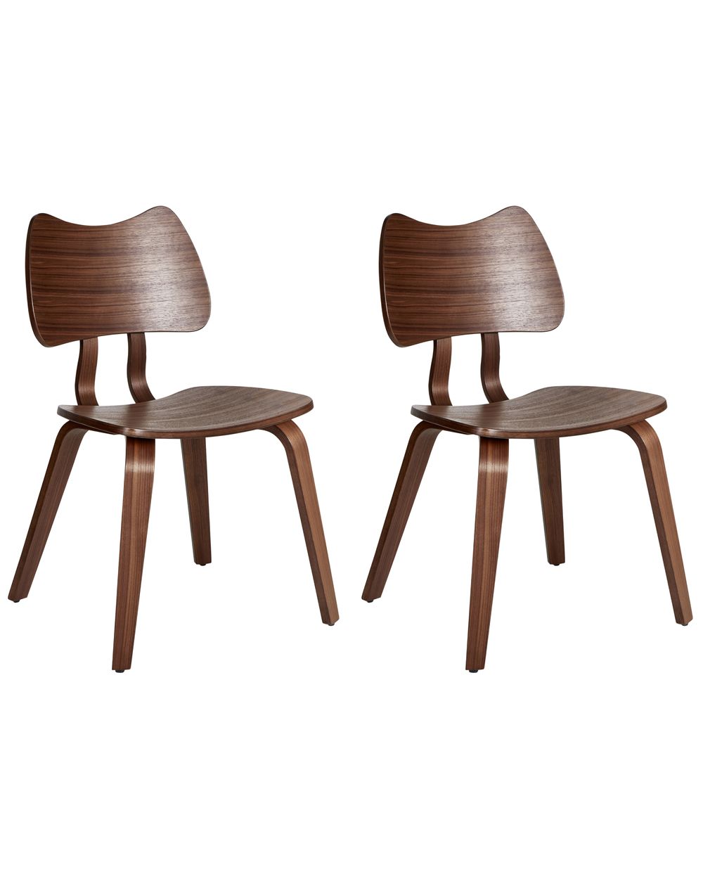Esszimmerstuhl 2er Set DIANA Holz Braun