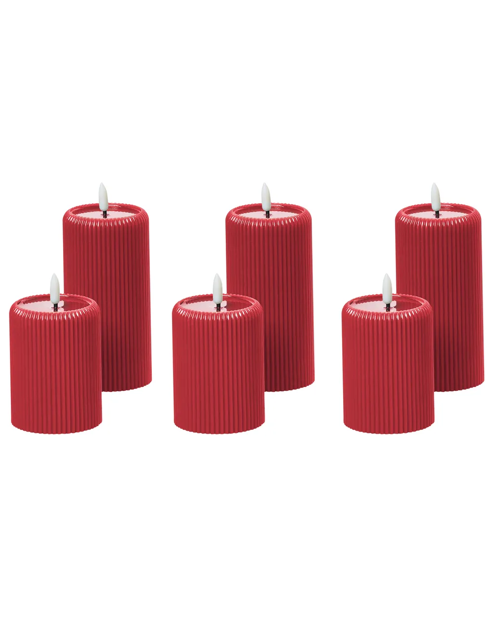 LED Kerzen 6er Set NOISETTE 10/16 cm Rot_1016017