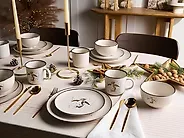 Tafelservice 16-teilig CINNAMON Steinzeug Cremeweiß_1186212