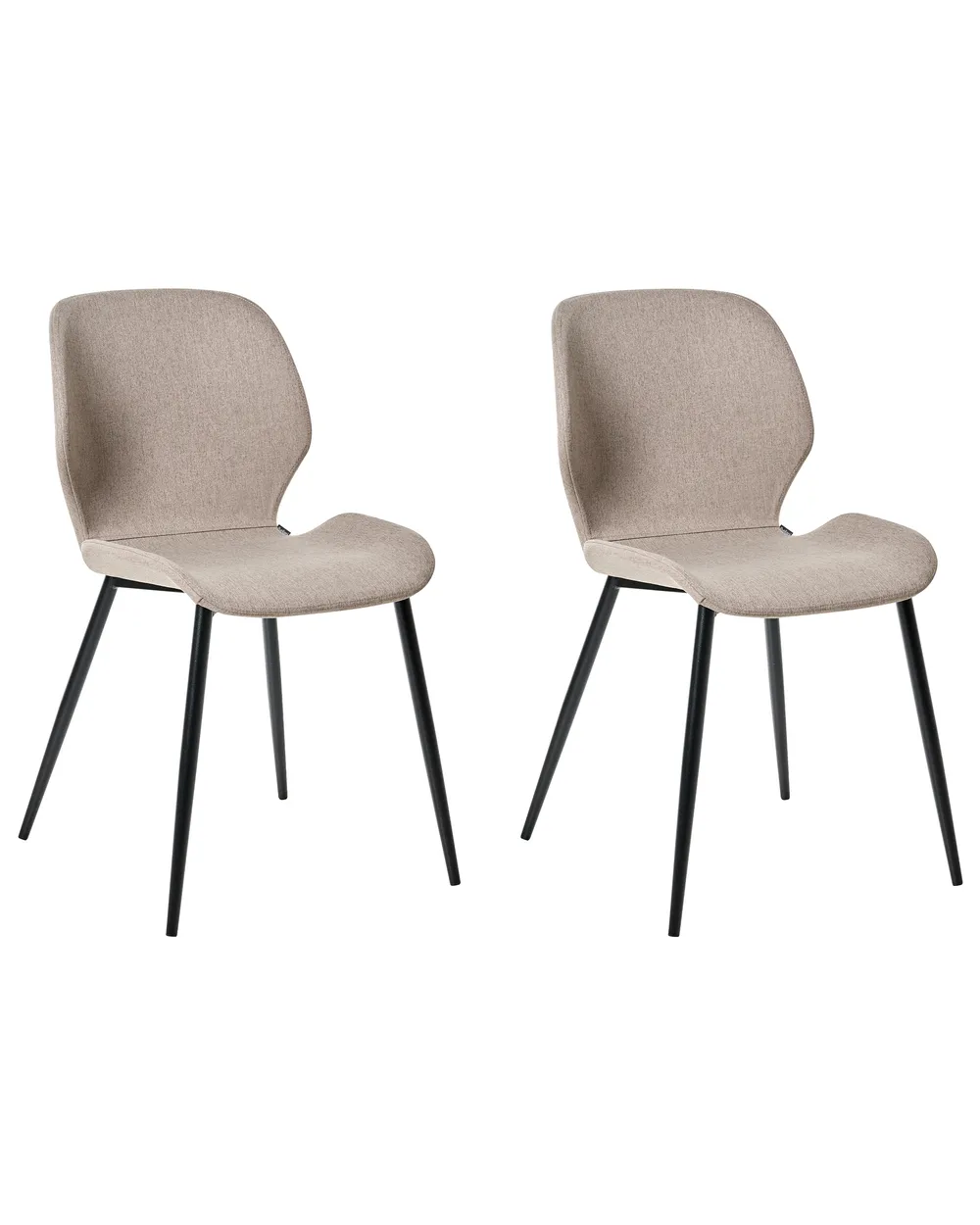 Konferenzstuhl 2er Set HOLLAND Stoff Taupe