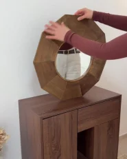 Wandspiegel ASEM 60 cm 60 cm Pappelholz Braun_1041768