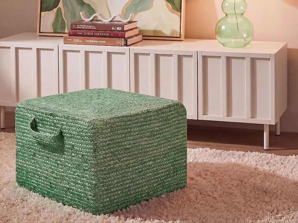Pouf DHADAR Jute Grün_1184659