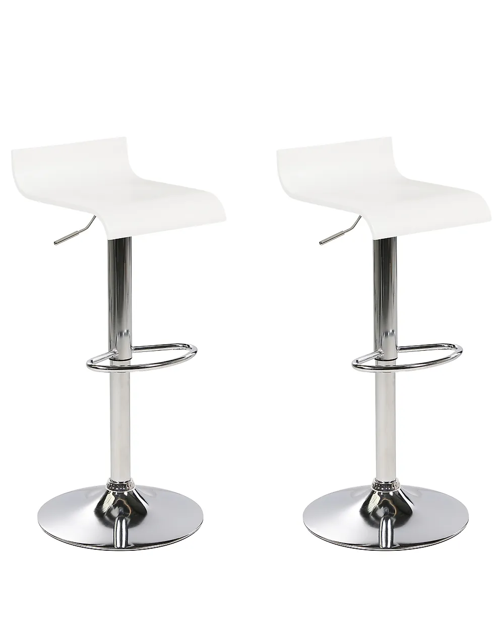 Set mit 2 Barstühlen VALENCIA drehbar Weiß