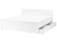 Bett mit 2 Schubladen SABRAN Kiefernholz Weiß 180 x 200 cm_1061321