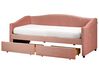 Tagesbett mit Stauraum VITTEL Stoff Rosa 90 x 200 cm