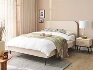 Bed Boucle FLAYAT 140 x 200 cm (EU Double) Light Beige_882697