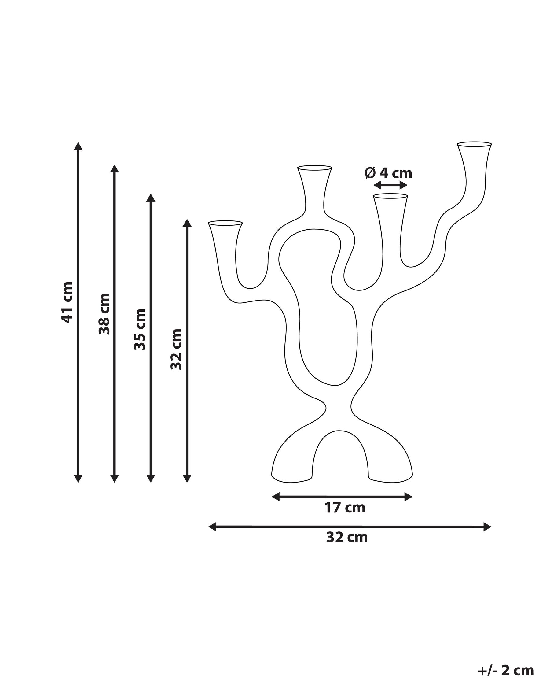 Kerzenständer FAMOES 41 cm Metall Silber_968304