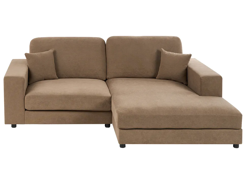 Ecksofa 3-Sitzer LOFOTEN Stoff Braun linksseitig