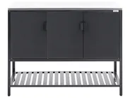 Outdoor-Küche 2er Set mit Spüle MAENZA Schwarz Metall_981474