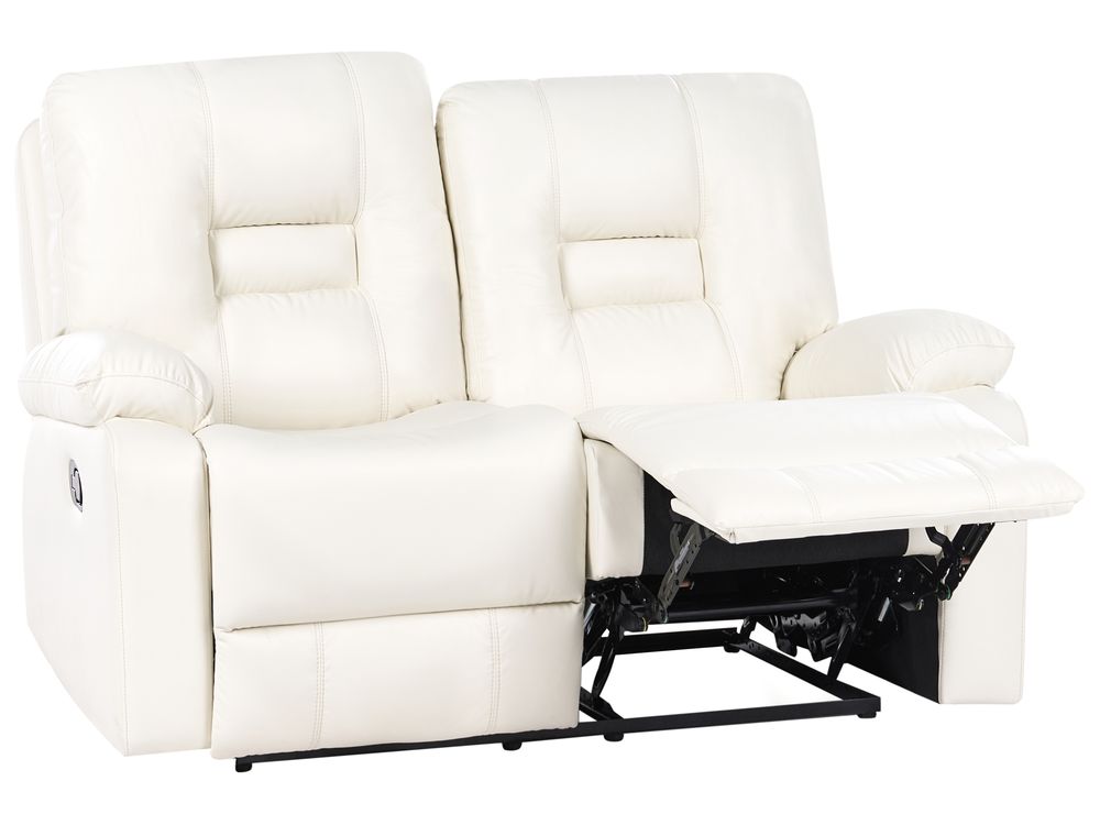Sofa manuell verstellbar 2-Sitzer BERGEN Kunstleder Weiß