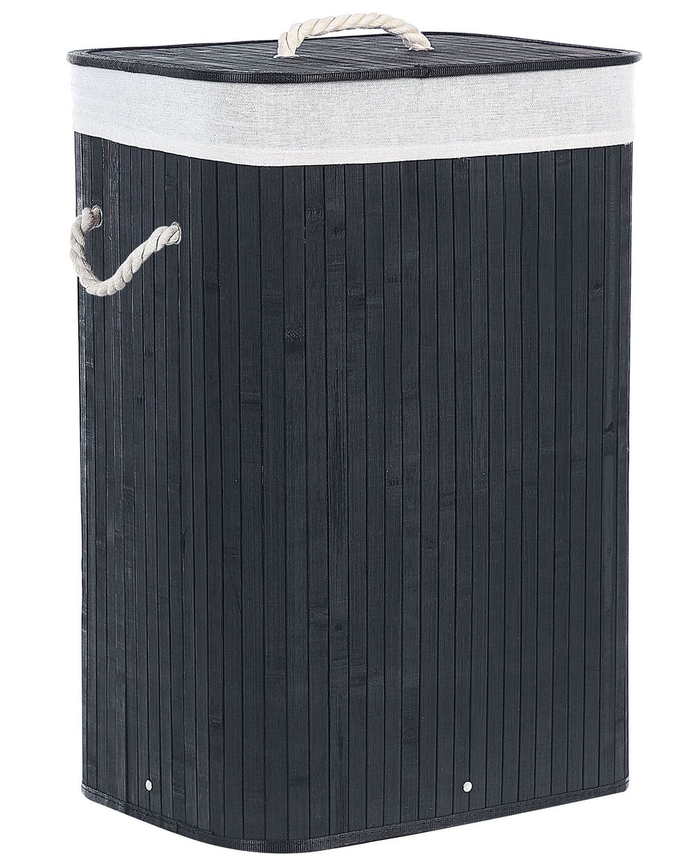 Laundry Basket KOMARI Bamboo Black 72 L