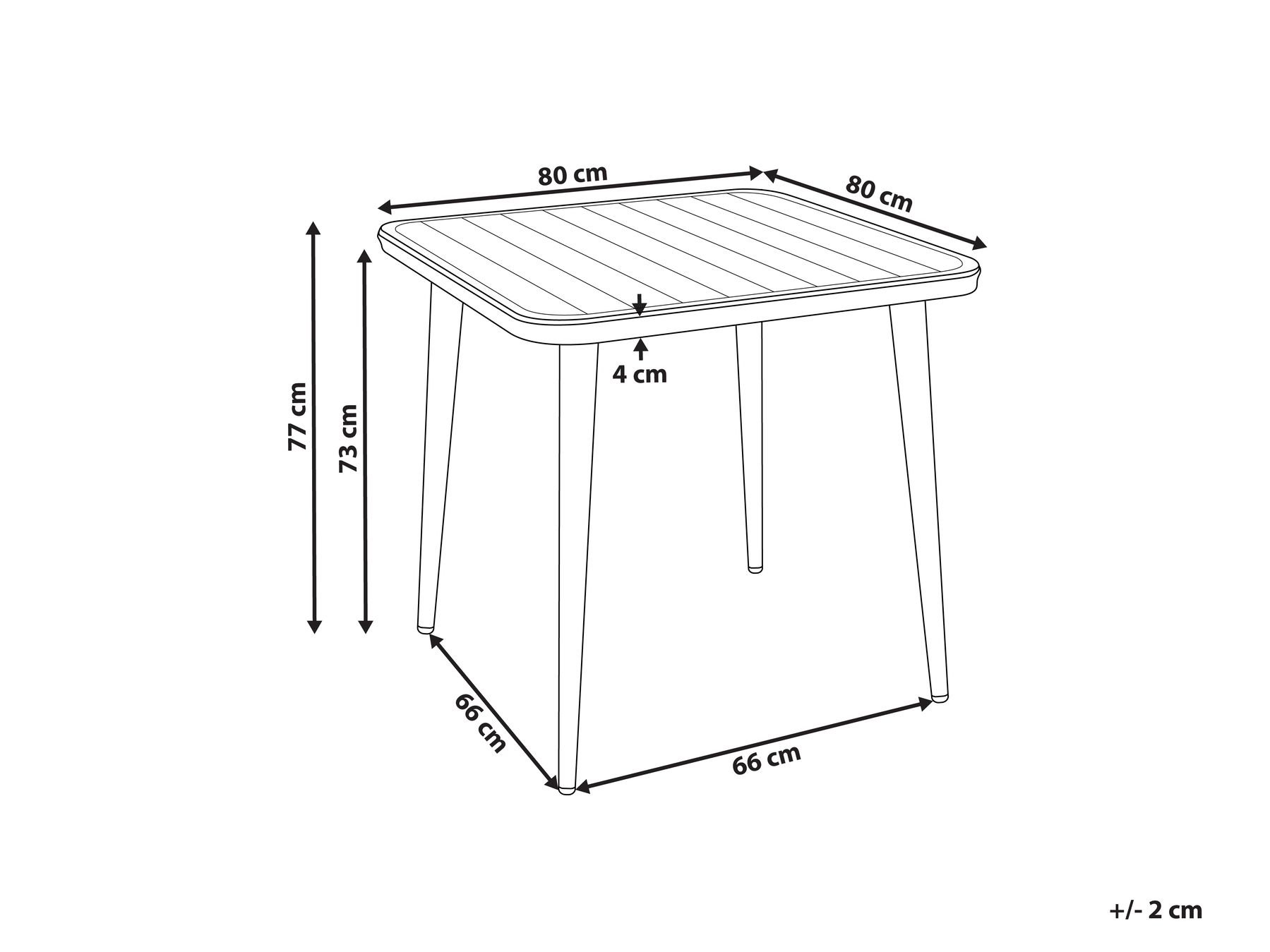 Gartentisch NATURNO 80 cm 80 cm Metall Hellbeige_1000655