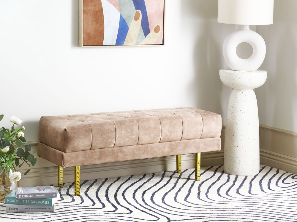 Polsterbank ROSEVILLE Samtstoff Taupe