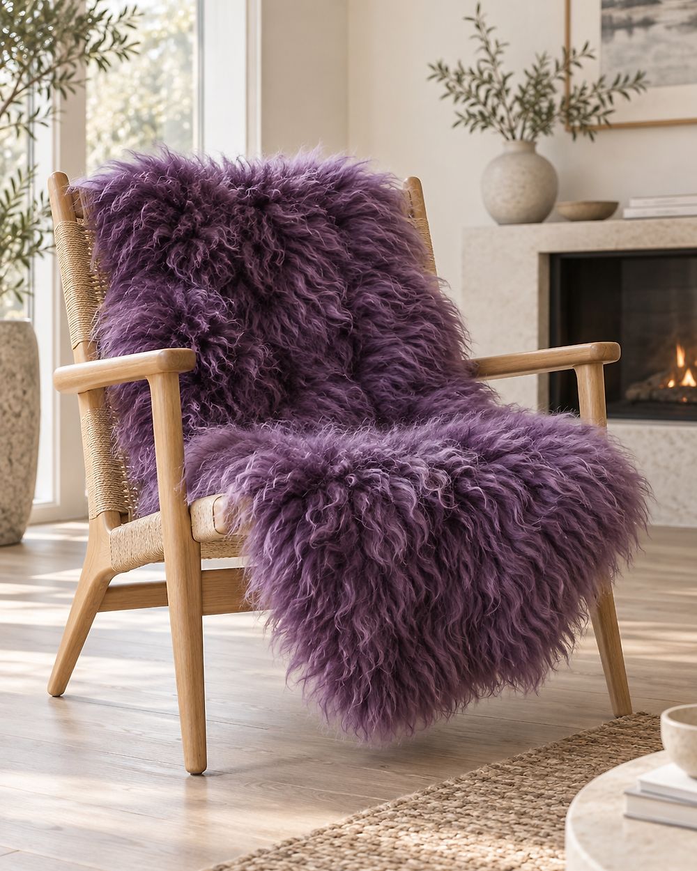 Déco en peau de mouton ULURU Pourpre 65 x 110 cm