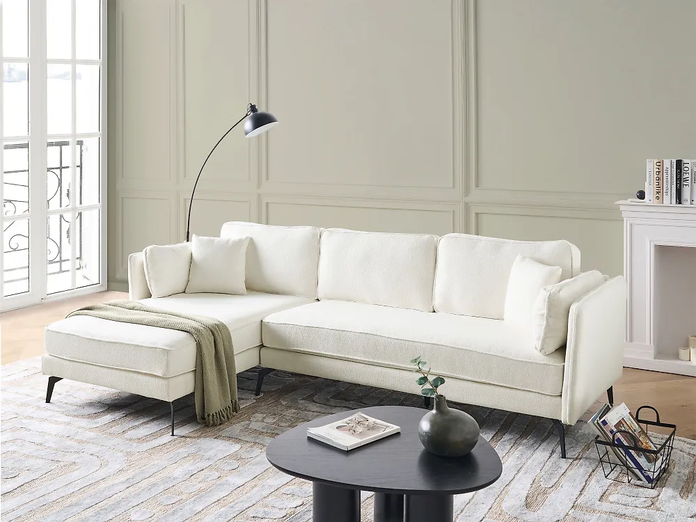 Corner Sofa ALTAN Boucle Off-White Right Hand_1176461
