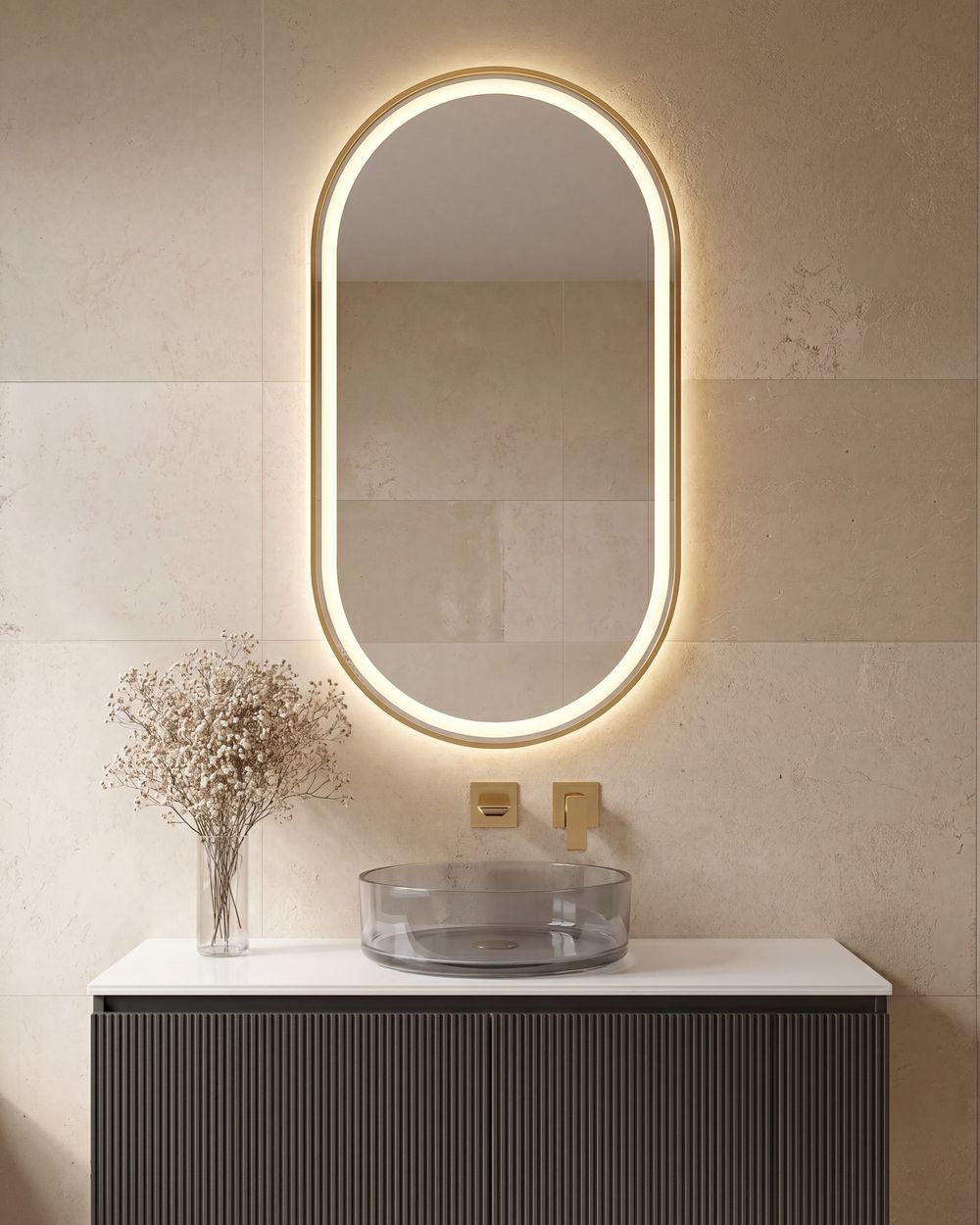 LED Bathroom Mirror CHIDDES 60 cm 120 cm Silver