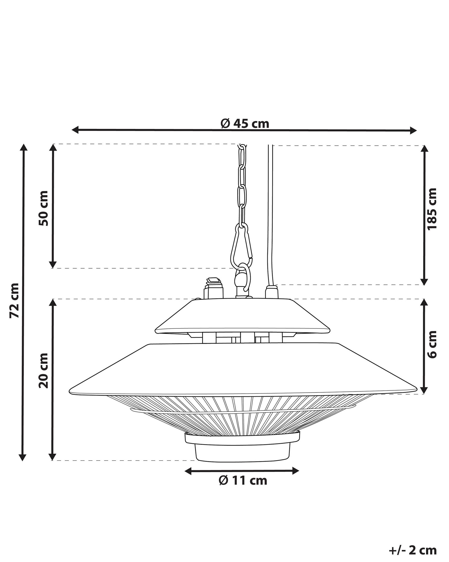 Hanging Infrared Patio Heater MERAPI 1500 W with Remote Black_816010