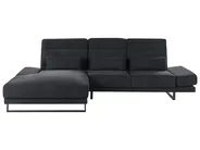 Corner Sofa 4 Seater IKAST Fabric Black Right Hand_959926