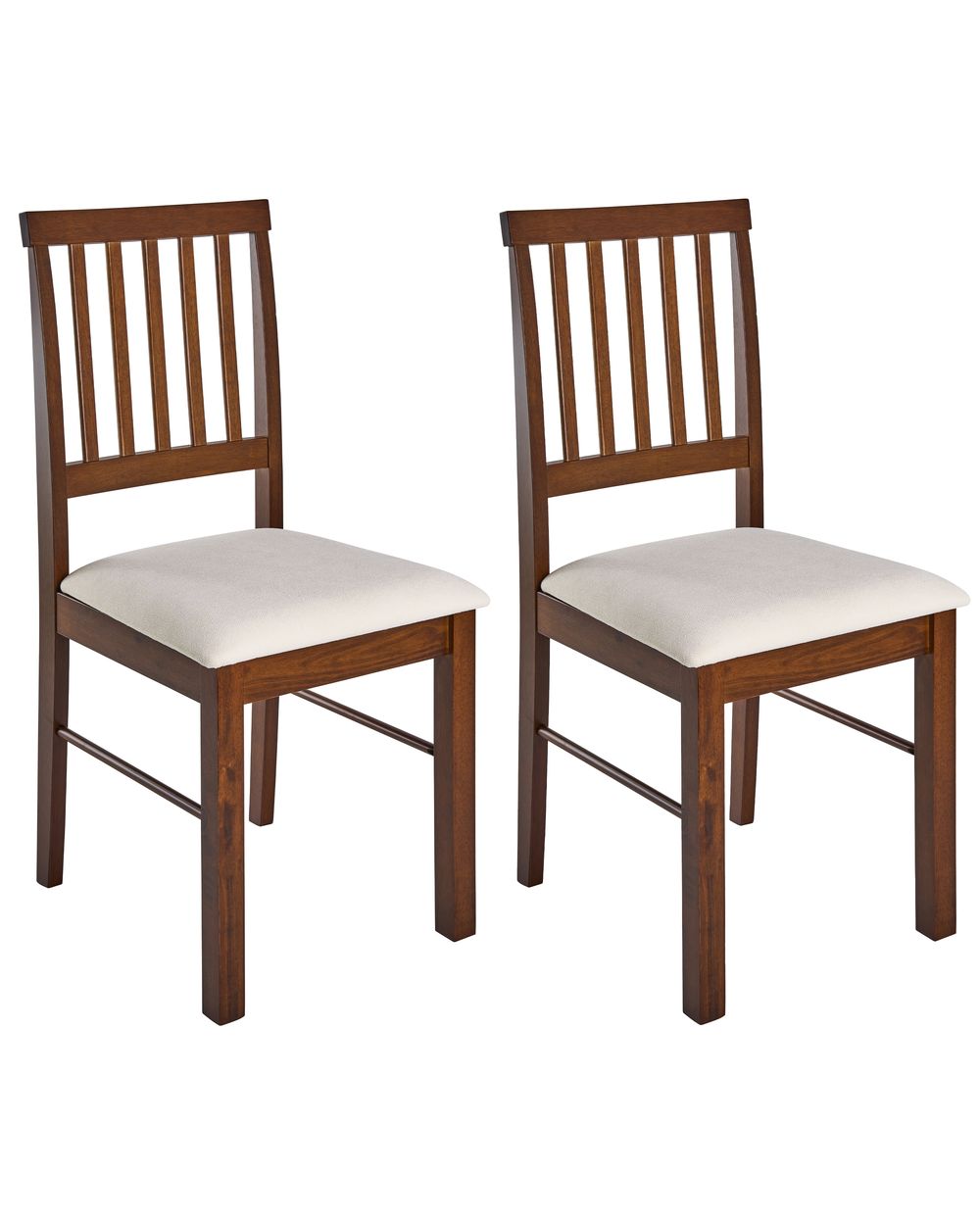 Set of 2 Dining Chairs ORONO Wood Dark Brown/ Light Beige