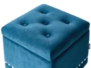 Pouf mit Stauraum LORETTO Samtstoff Dunkelblau_779462