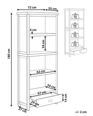Bücherregal mit 4 Ebenen CLIO 180 cm Hellgrau_826003