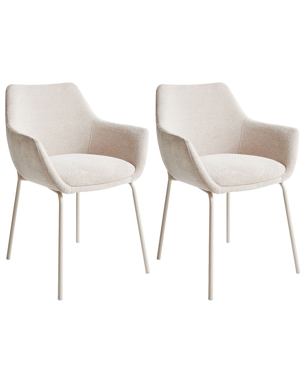 Esszimmerstuhl 2er Set BOWDON Chenillegewebe Hellbeige